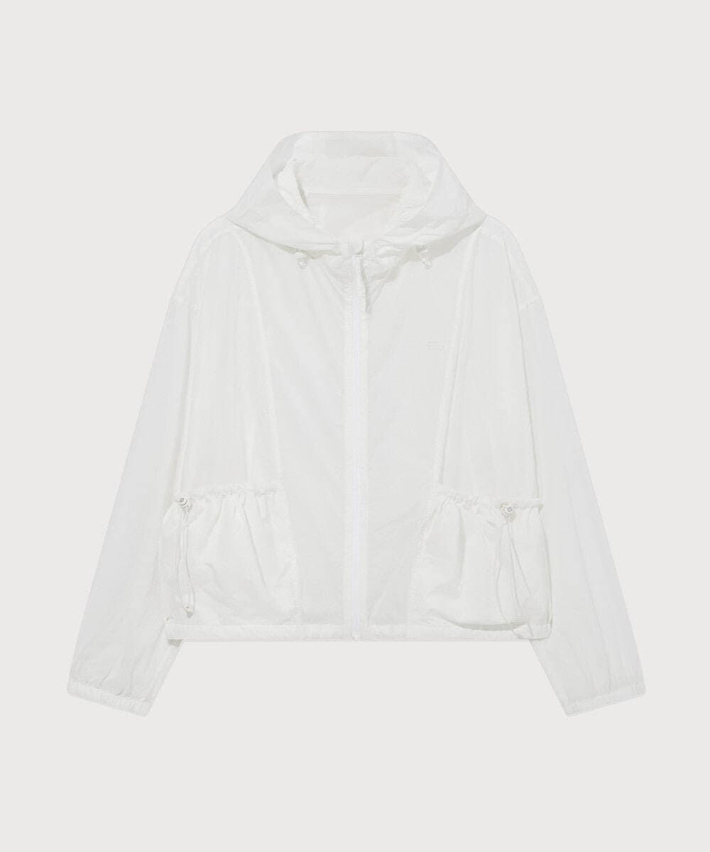 우먼 시어 셔링 나일론 자켓 White