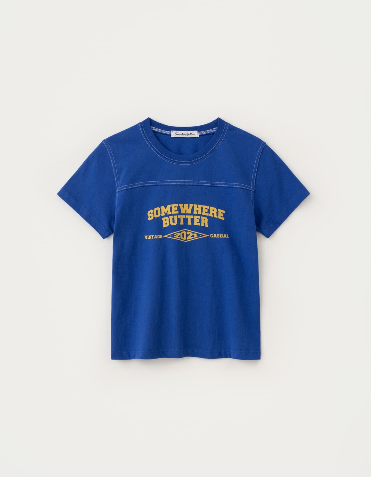 7.3 출고 Stitch Square Logo Top - Cobalt Blue