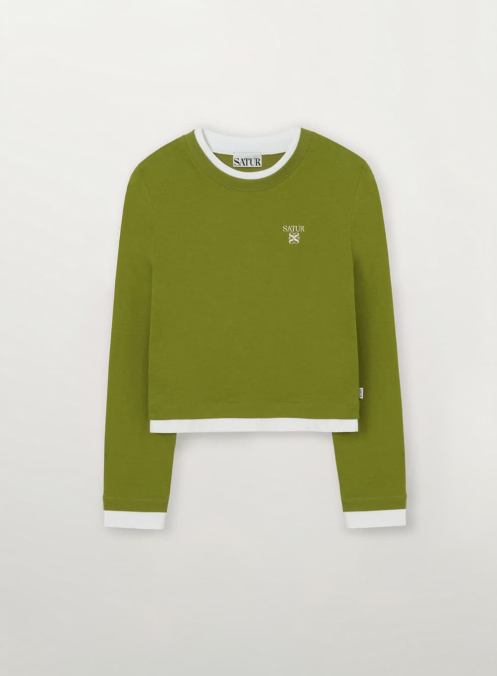 (W) Layered Long Sleeve - Olive Green