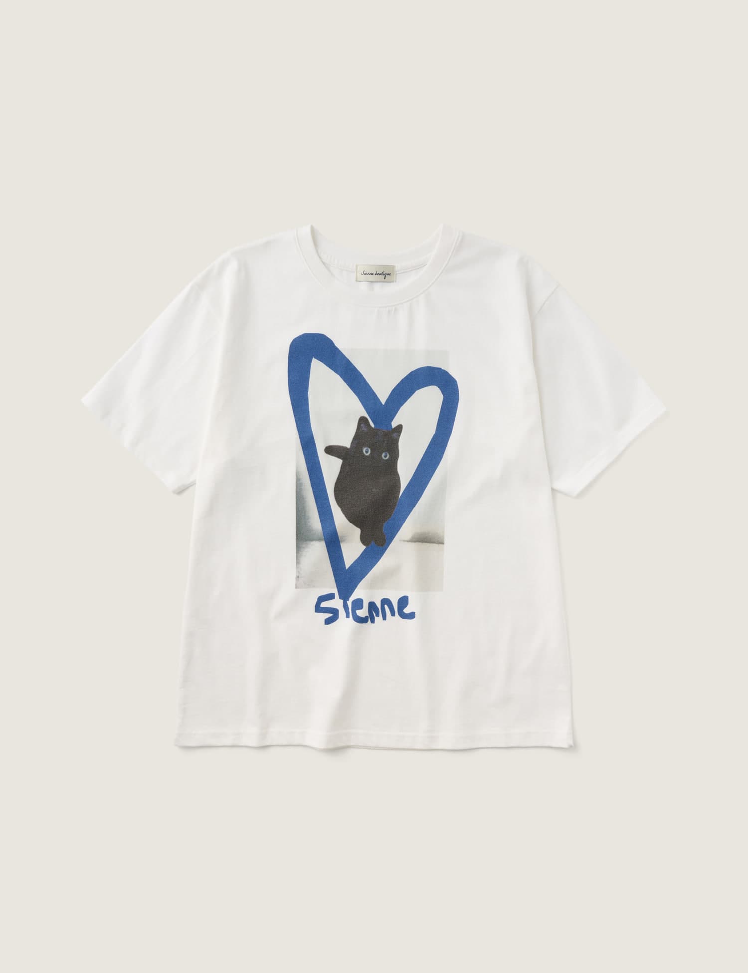 Love Cat Graphic Top (White)