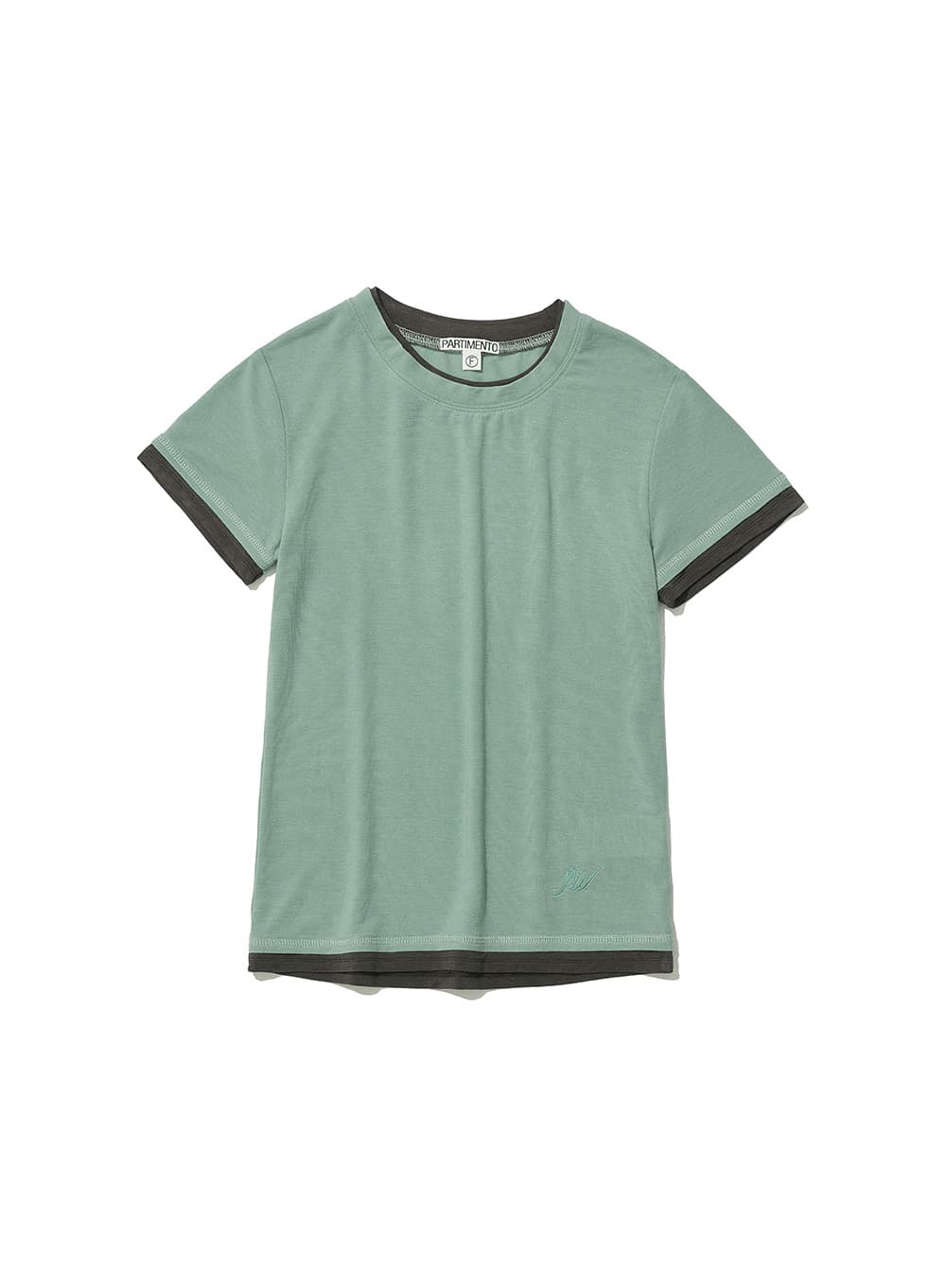 SOFT DOUBLE LAYERED SHORT SLEEVE TEE_DUSTY MINT