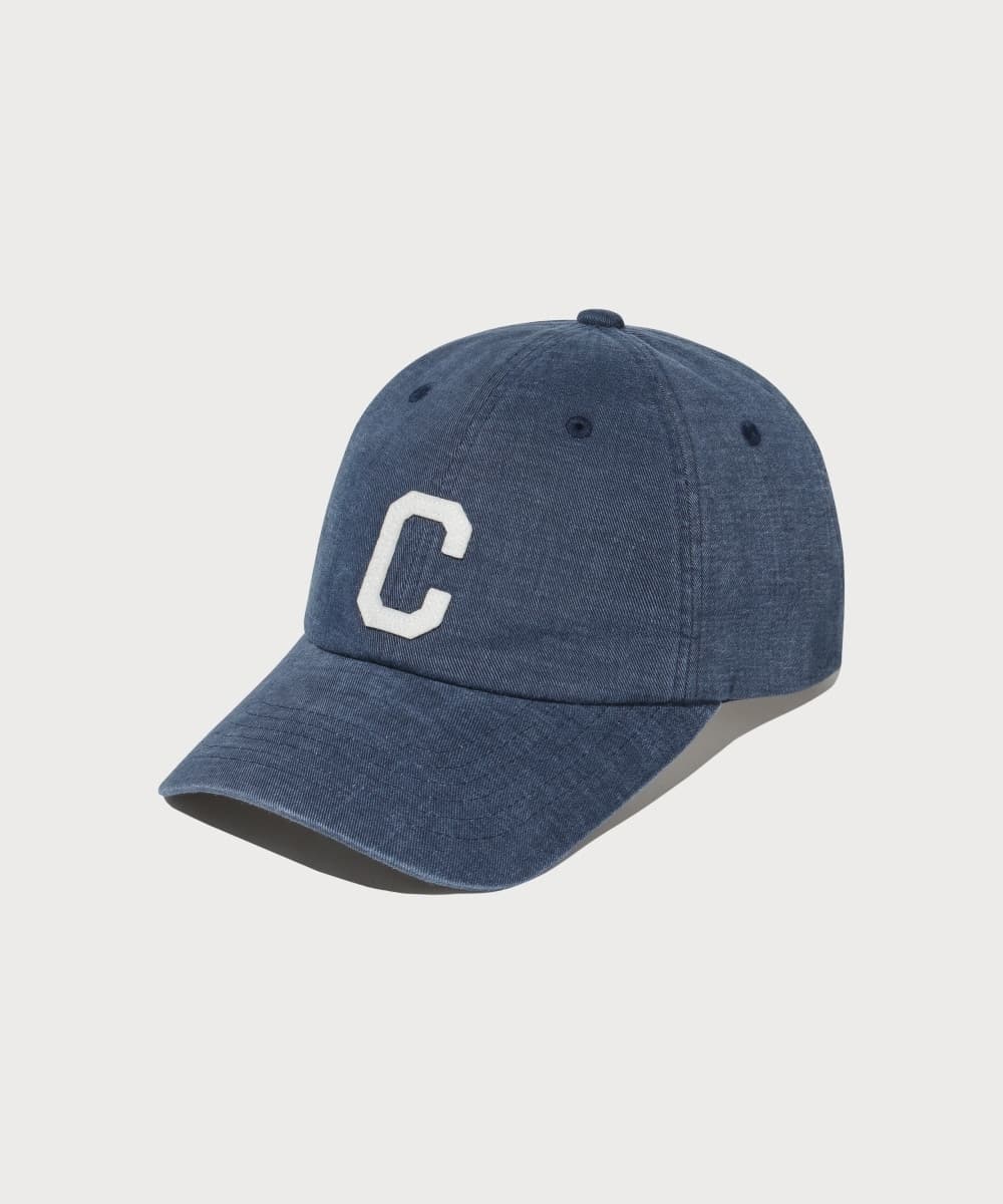 C로고 코지 핏 워싱 볼캡 Navy