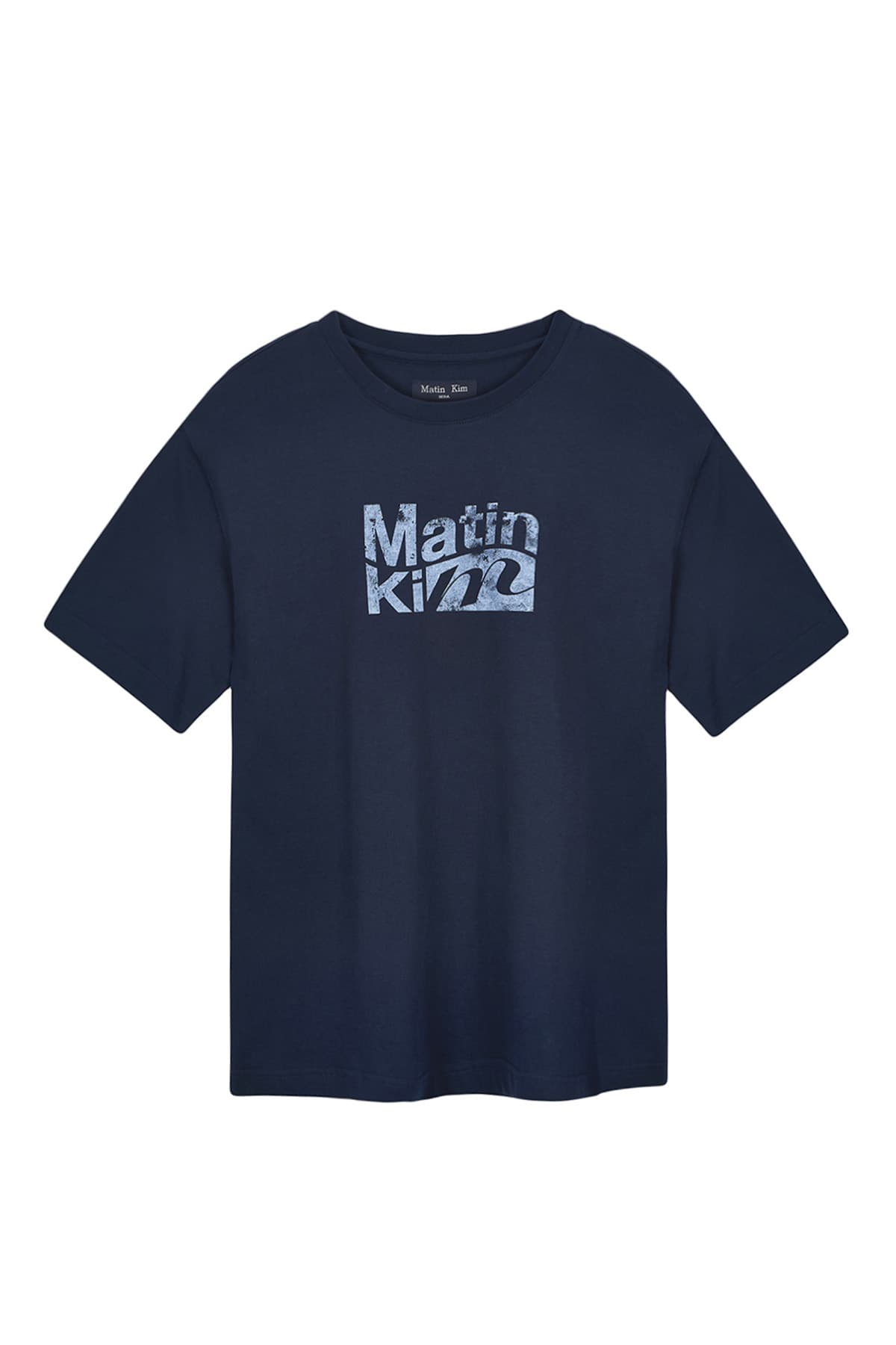 WAVY LOGO GRAPHIC TOP FOR MEN IN NAVY