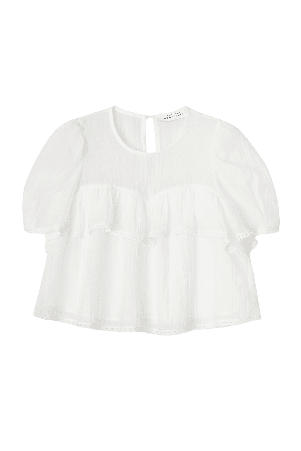 Tiered Cotton Blouse (White)