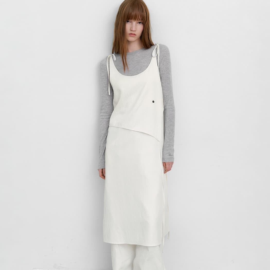 (OP-6318)LOW STRAP LAYERED SLEEVELESS DRESS
