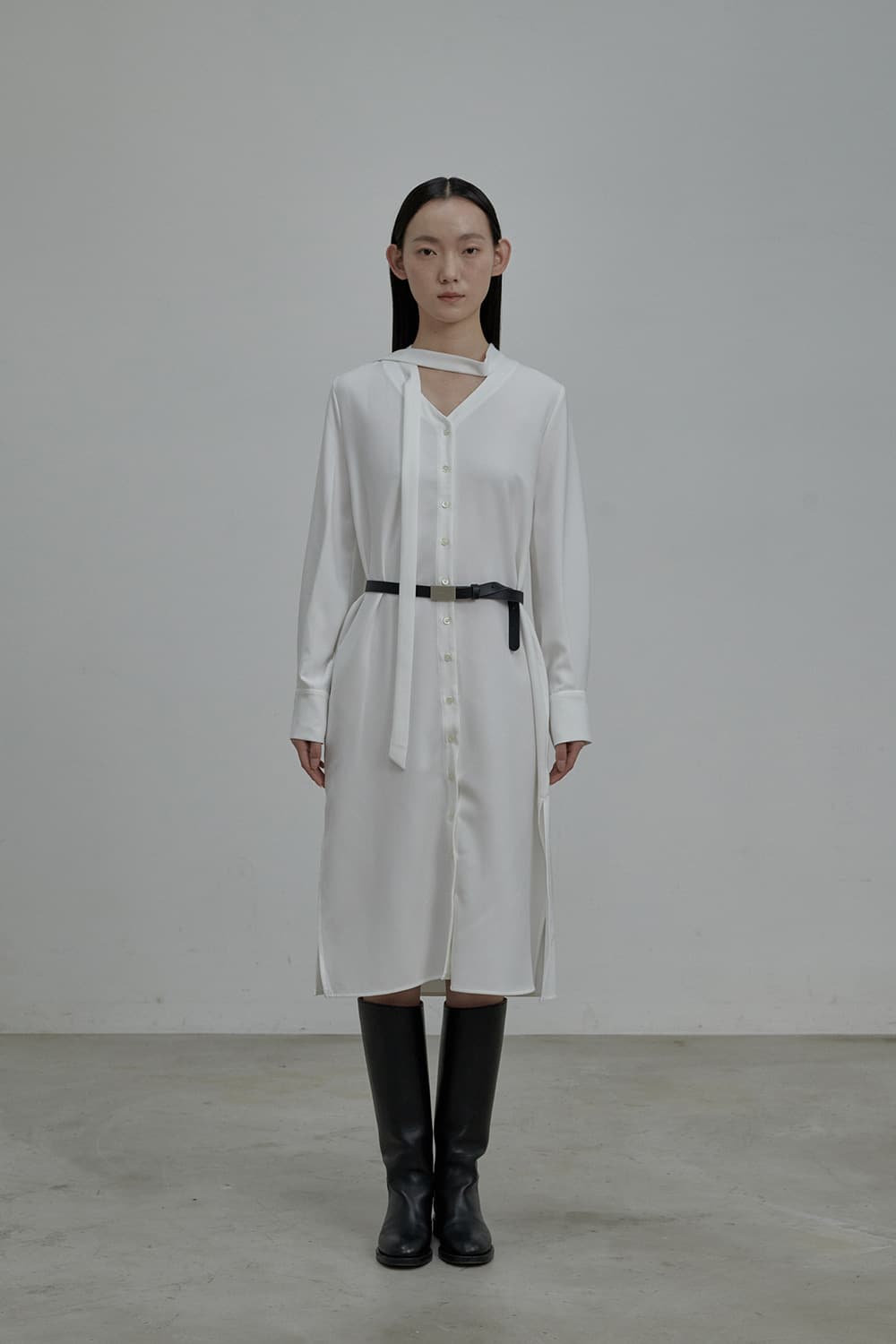 Daniel Tie Blouse Dress - White