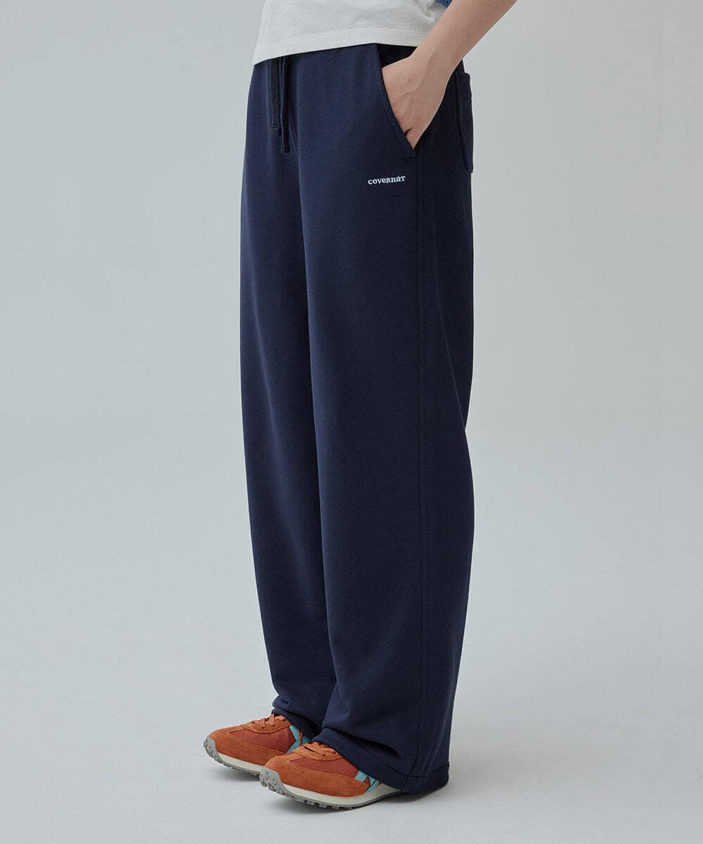 우먼 스트레이트 스웻 팬츠 Navy