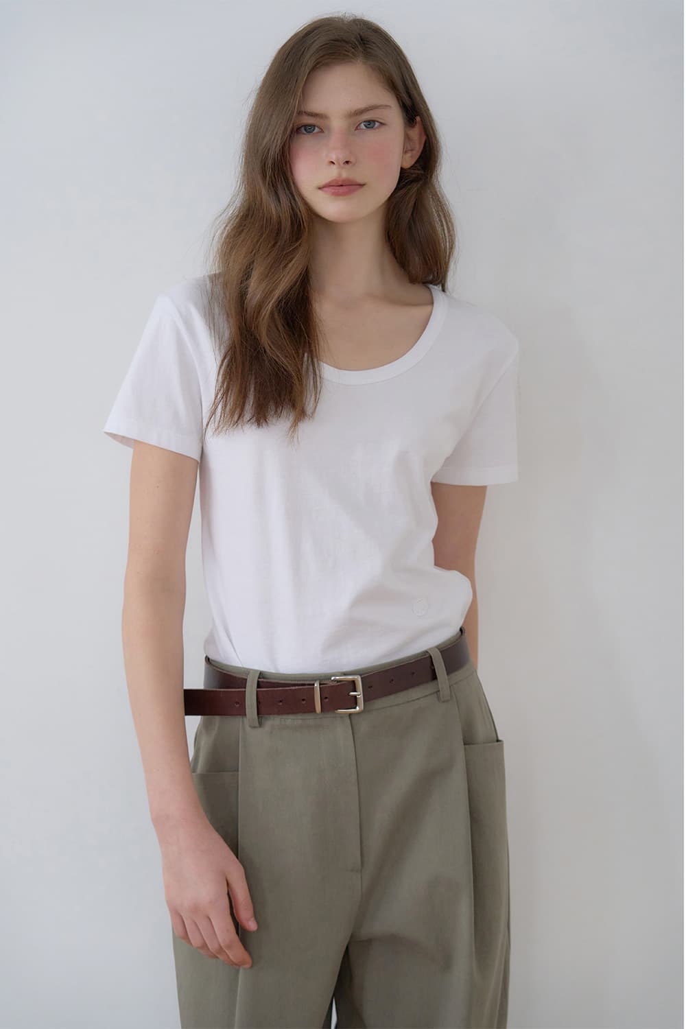 Essential u-neck slim t-shirt 2colors [N6PSTS03]