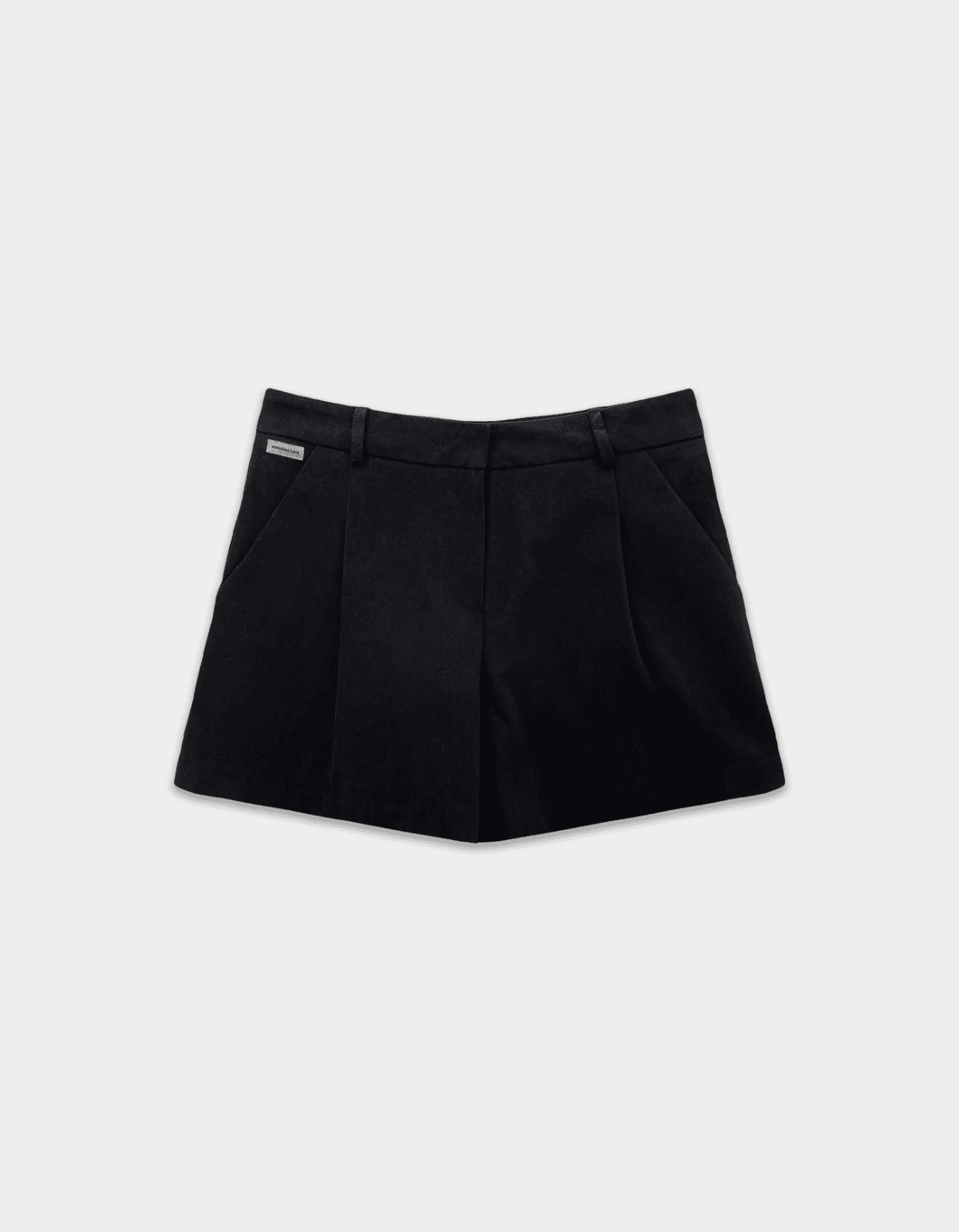 Peach Cotton Short Pants - Black