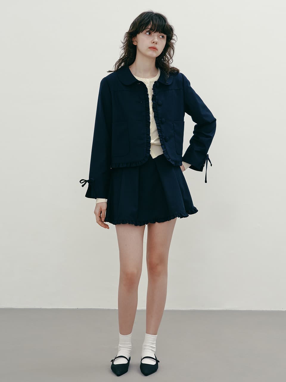 PLUMP FRILL SKIRT (NAVY)