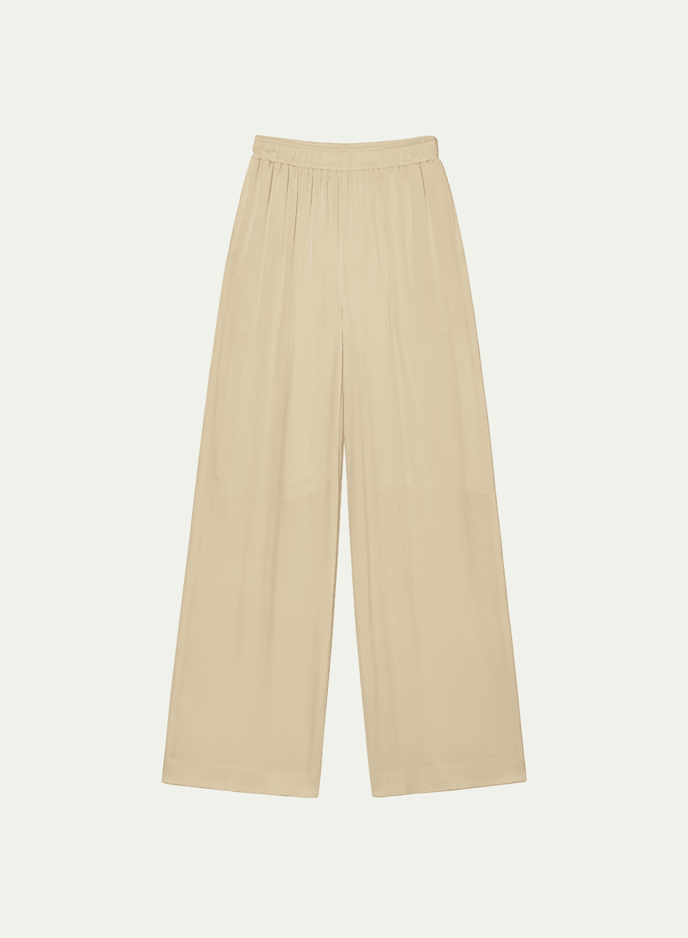 Silk Banding Wide Pants Cream