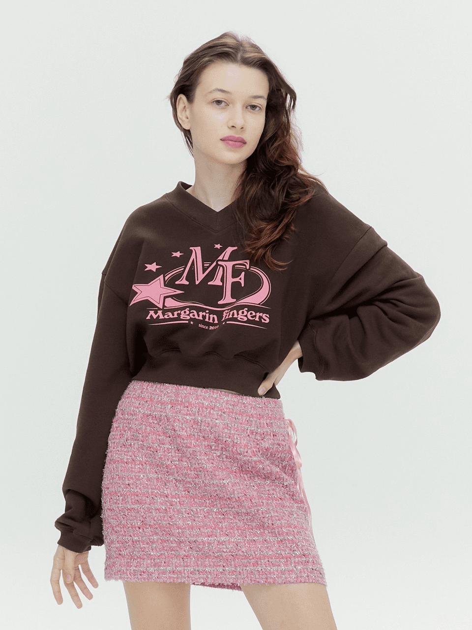 STARRY LOGO CROP SWEAT-SHIRT (DARK BROWN)