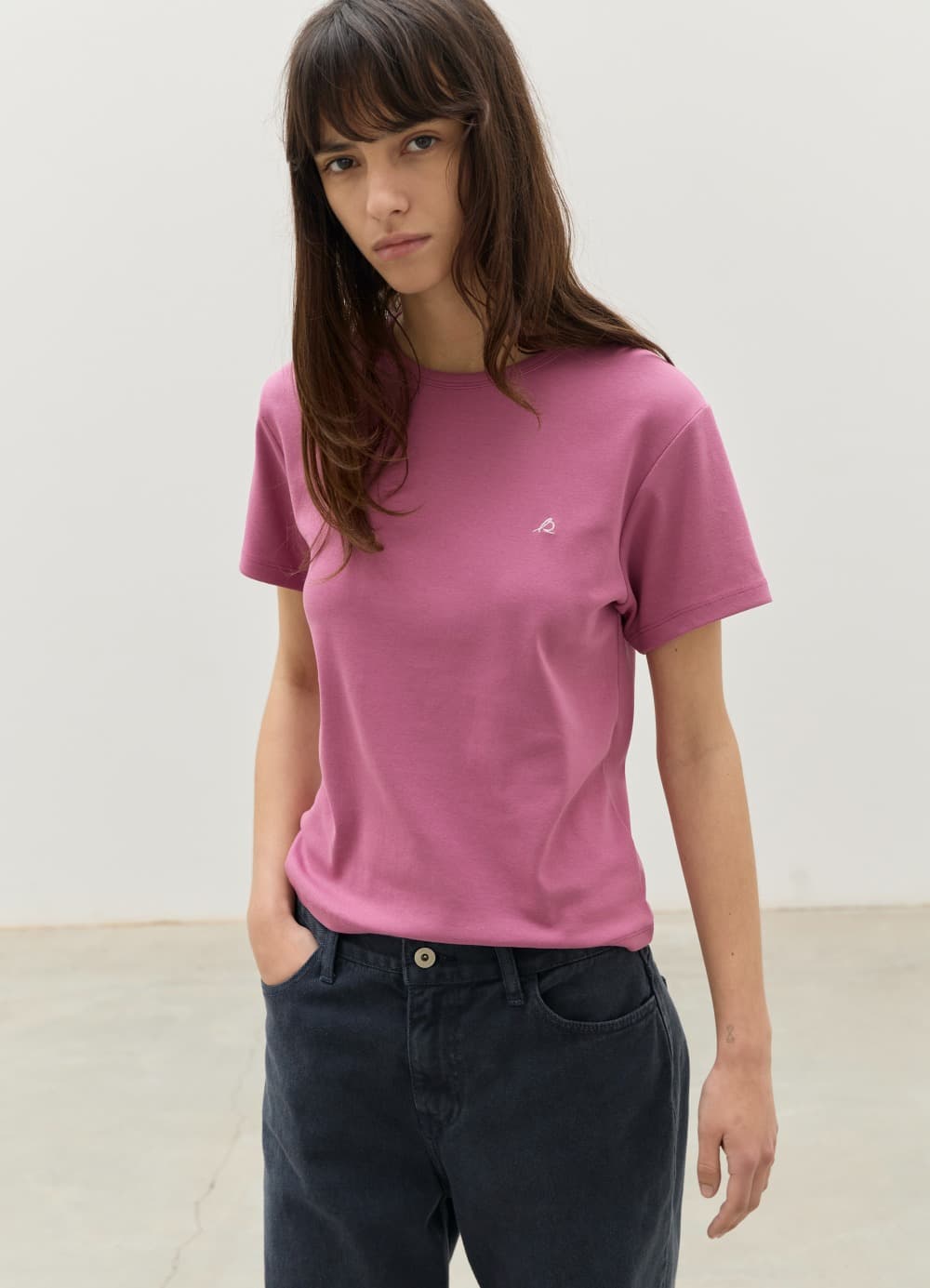 All-Day Cotton Rib T-shirt - Dusty Plum