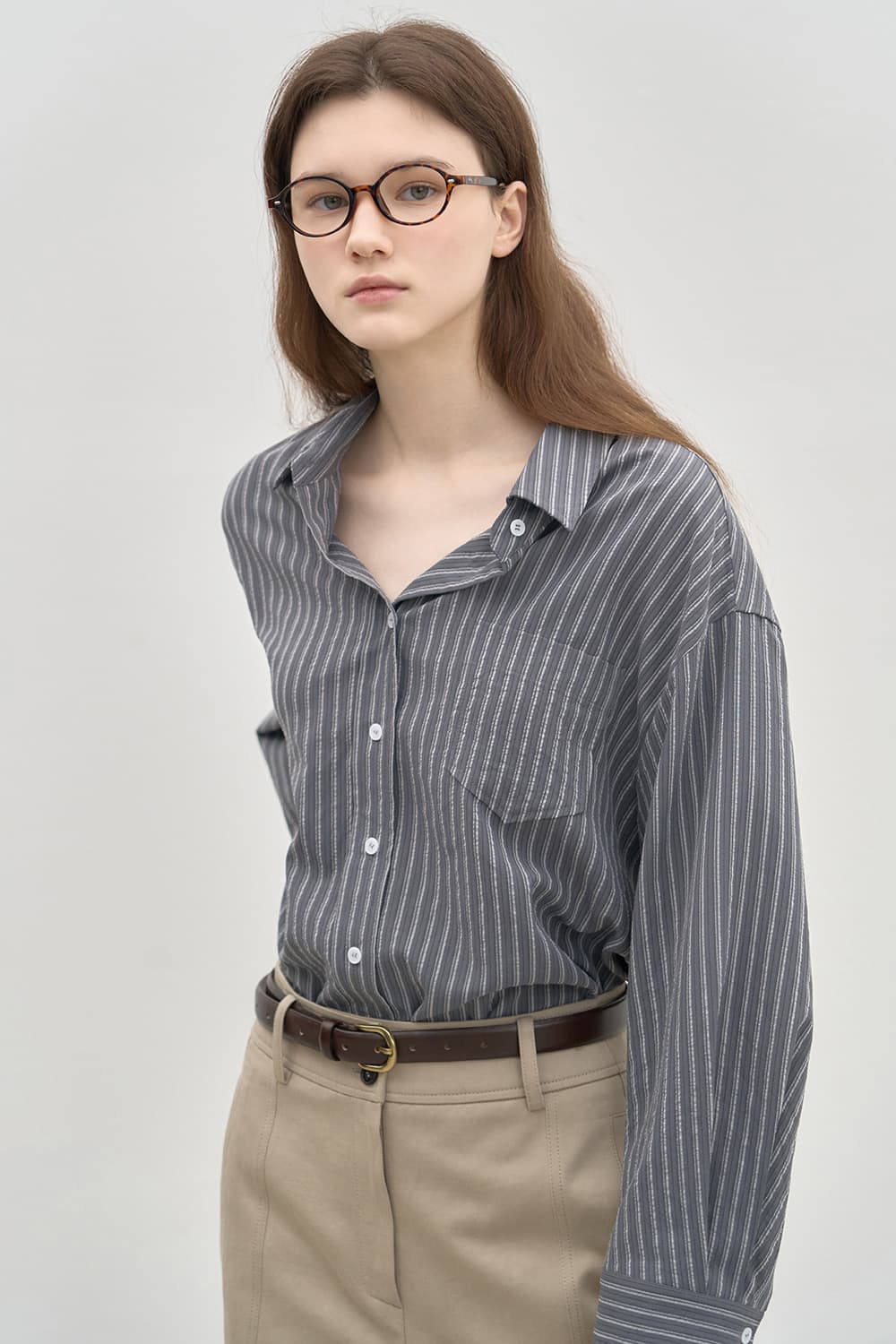 Roomy shirt CHA/ST [N6SBL02]