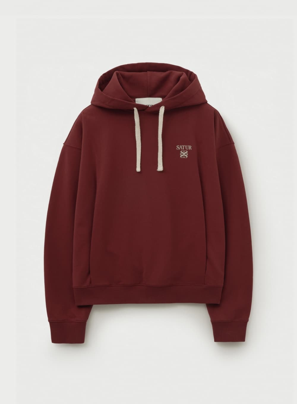 Apero Loose Fit Tuck Pocket Hoodie - Burgundy
