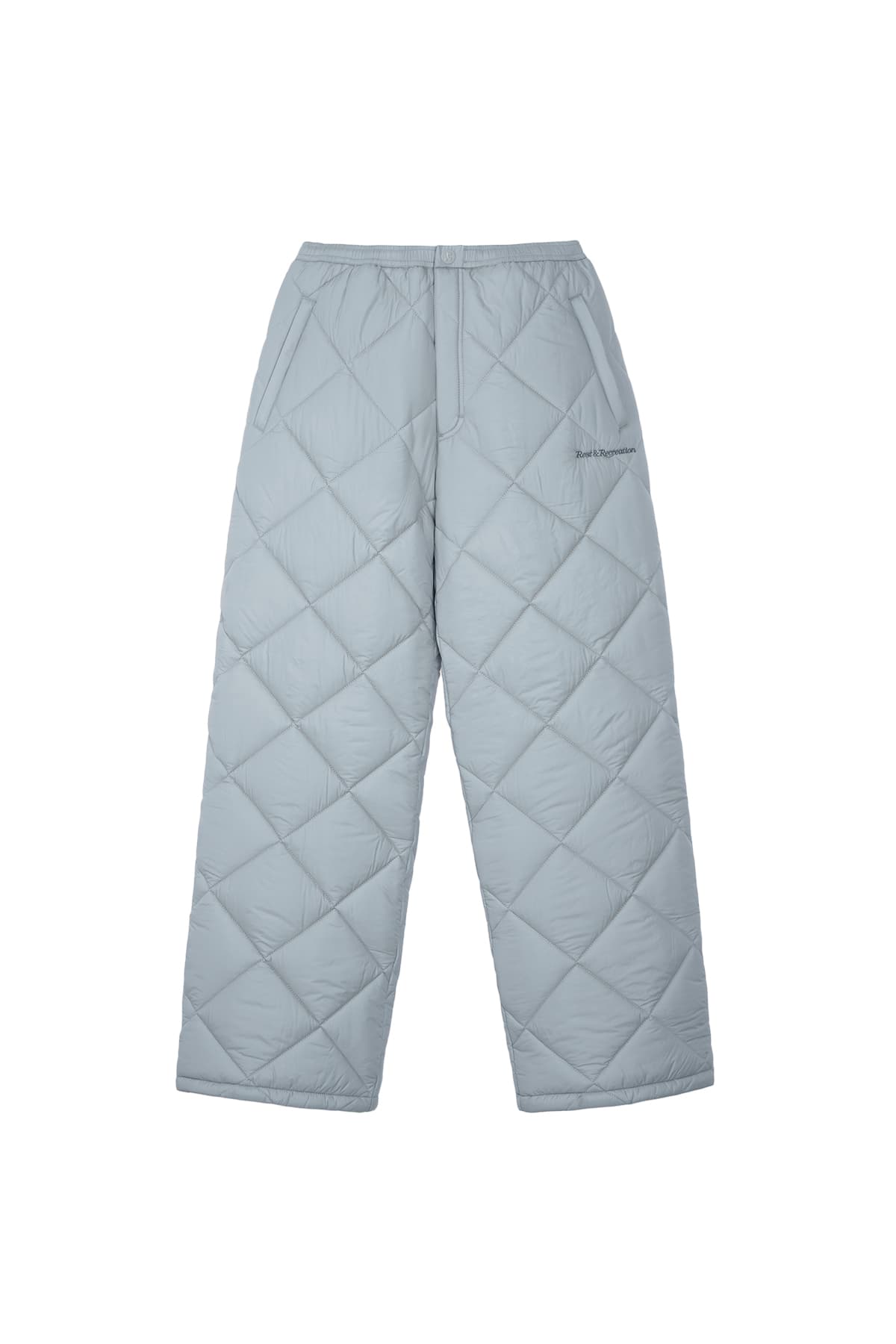 QUILTED PADDING PANTS - GREY