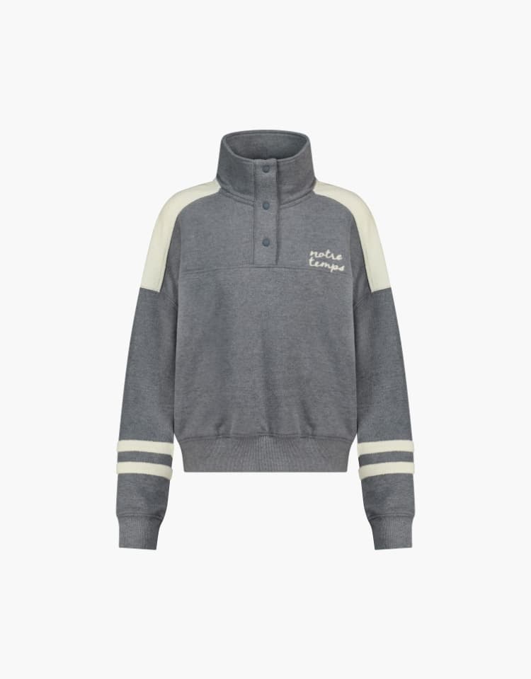 color block sweatshirt - melange gray