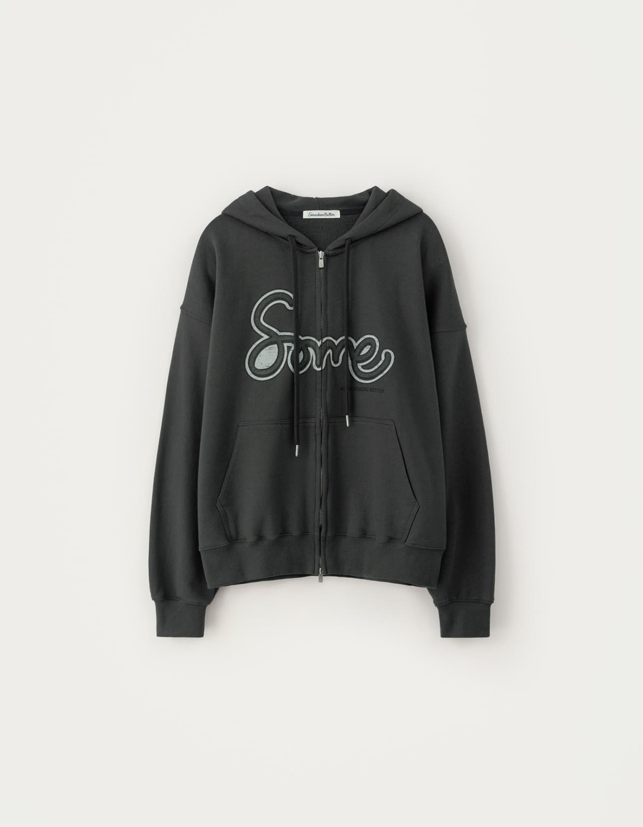 Some Logo Hoodie Zip-Up - Charcoal