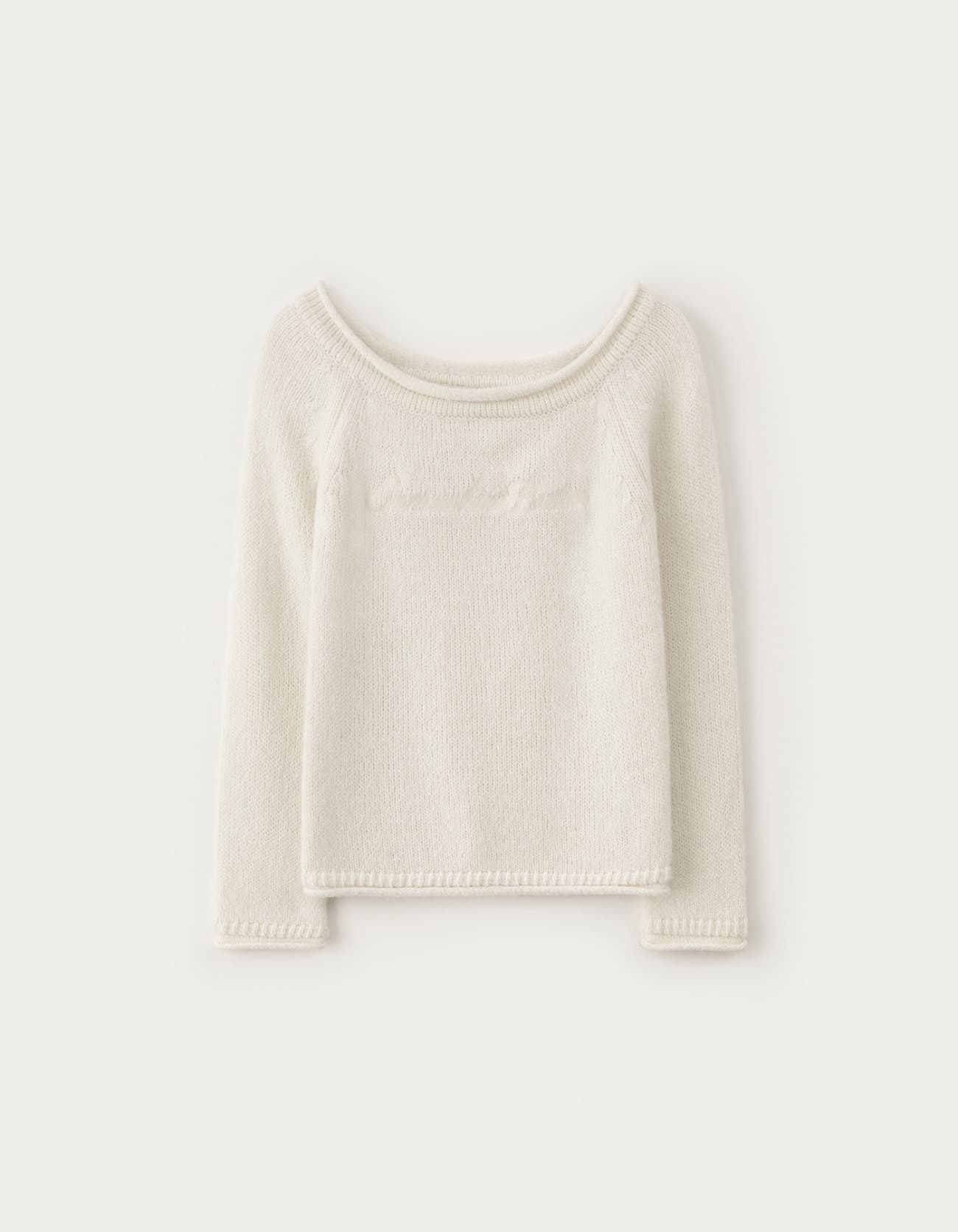 Bold Logo Alpaca Boat Knit - Ivory