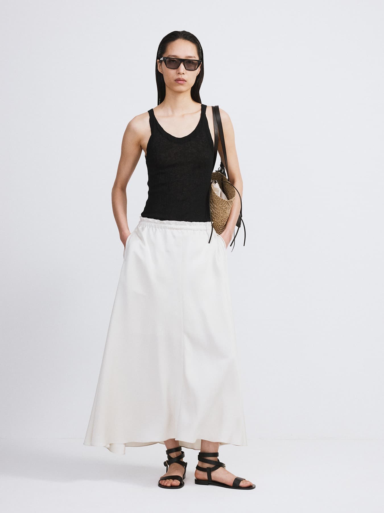 FLUID LONG SKIRT (ECRU)