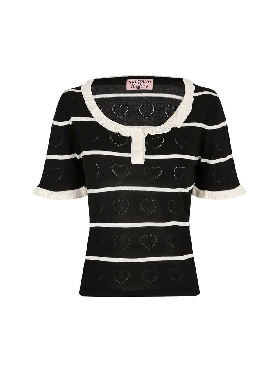 heart stripe knit