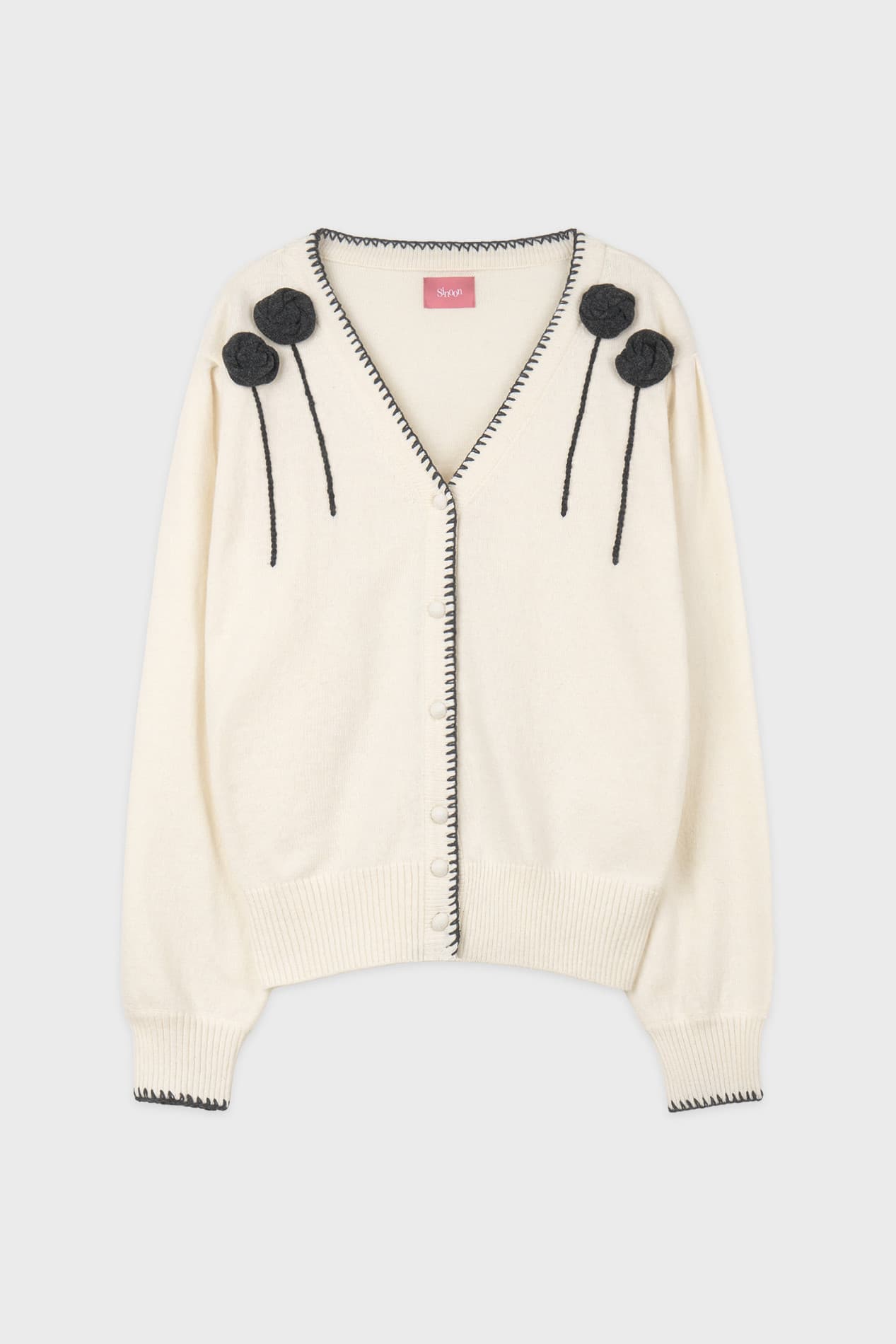 Rose Drizzle Cardigan (Ivory)