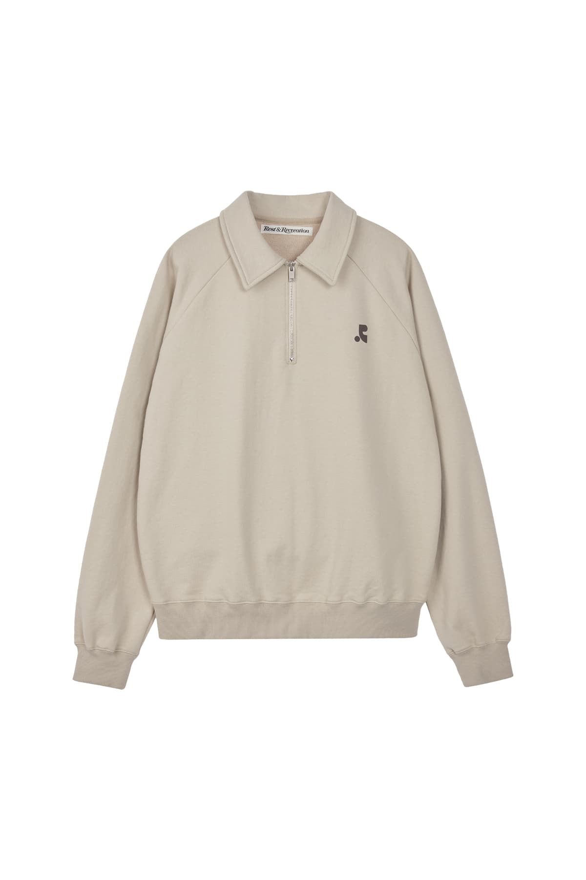 COLLAR RAGLAN SWEATSHIRT - BEIGE