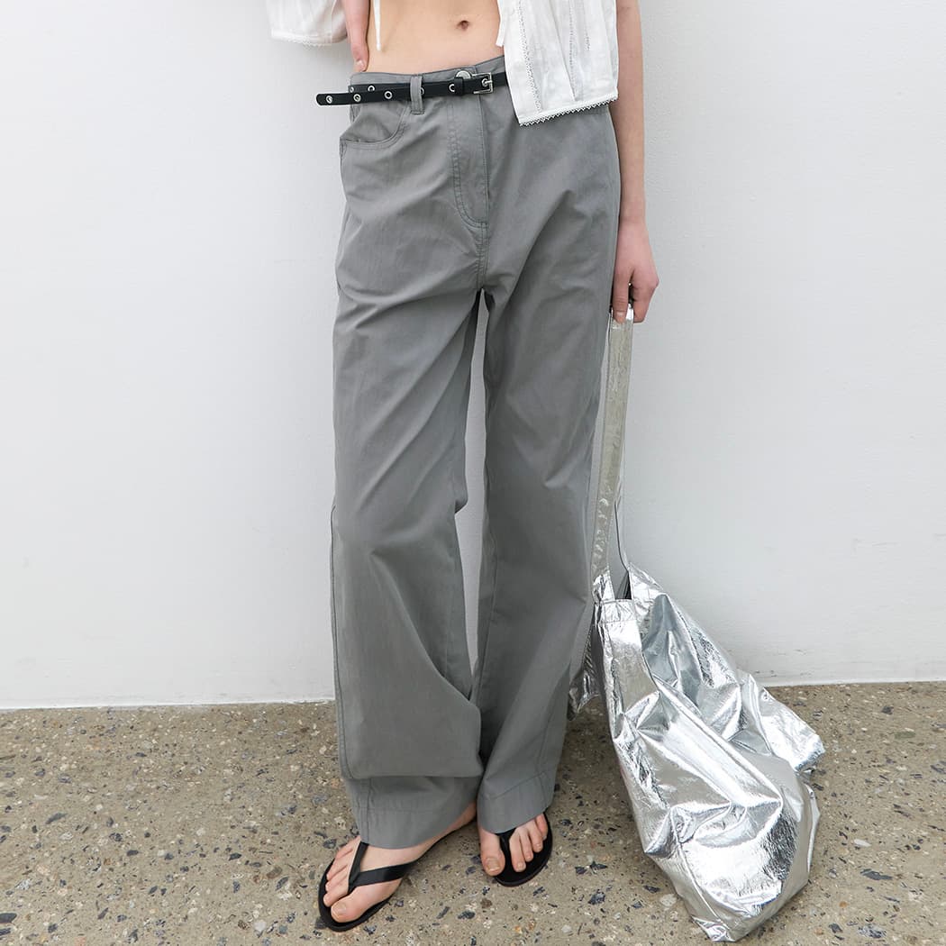 (PT-5763)LOW WAIST EYELET BELT SET PANTS S