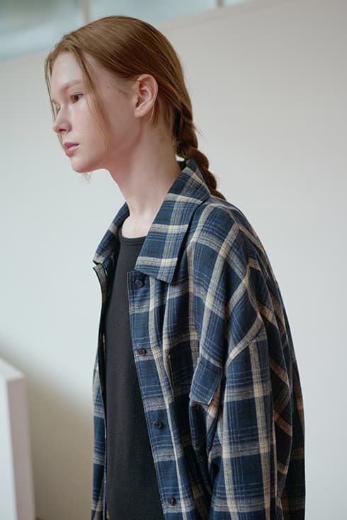 25FN check long shirts jacket [NA/CH]