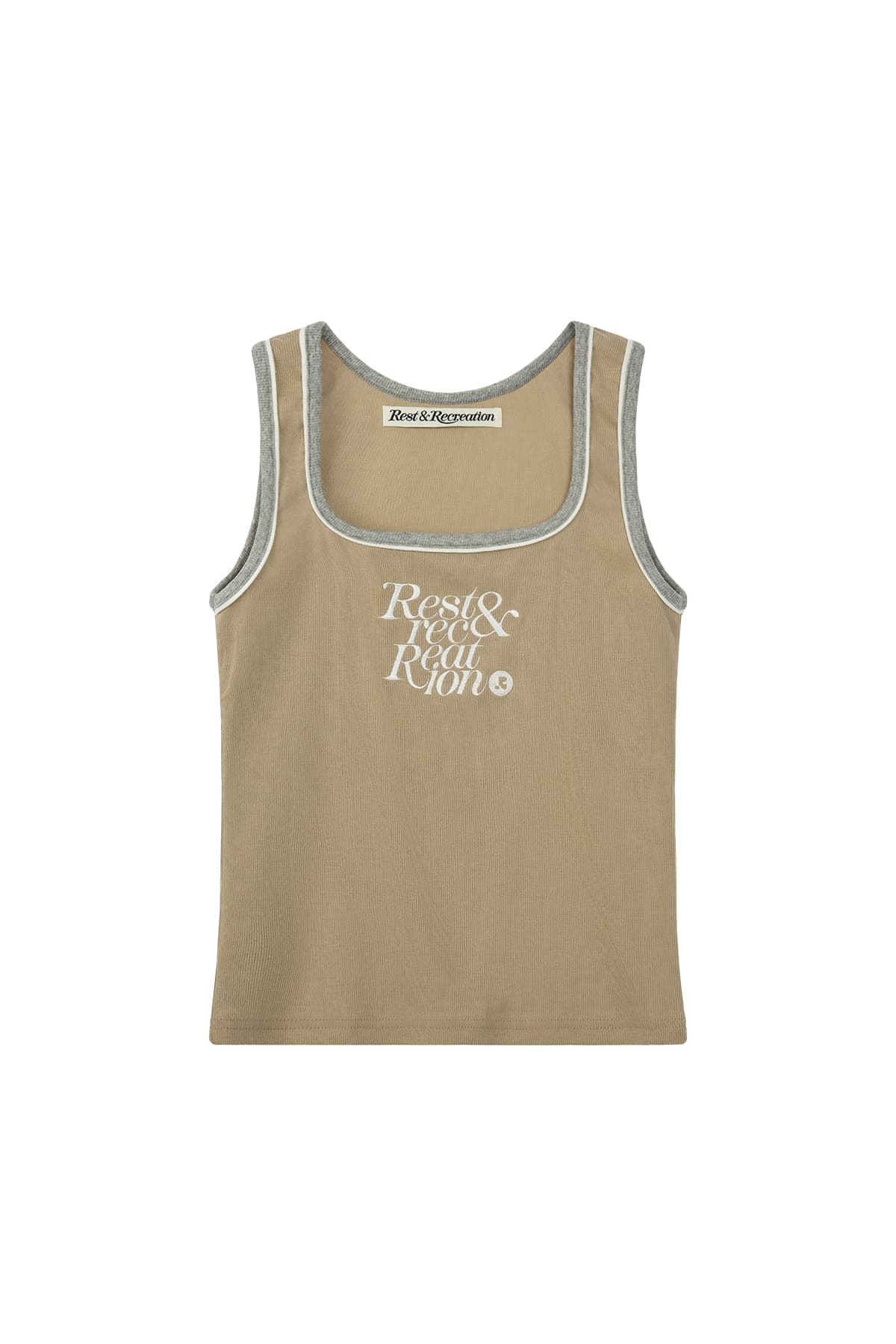 SQUARE NECK SLEEVELESS - BEIGE