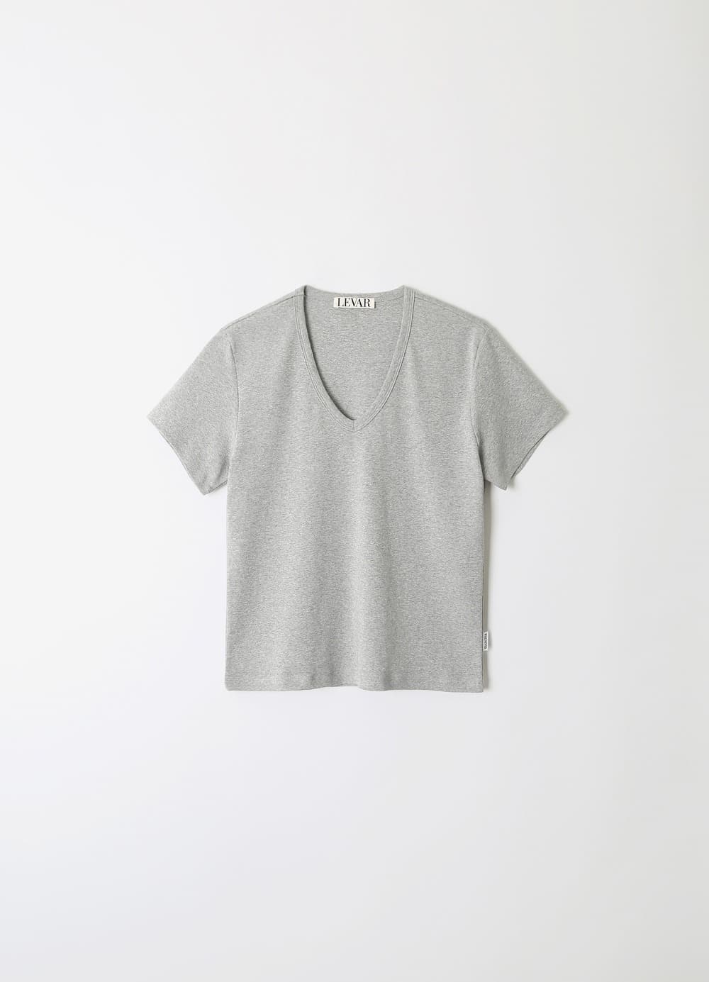 All-day Cotton V-neck T-shirt - Melange Grey