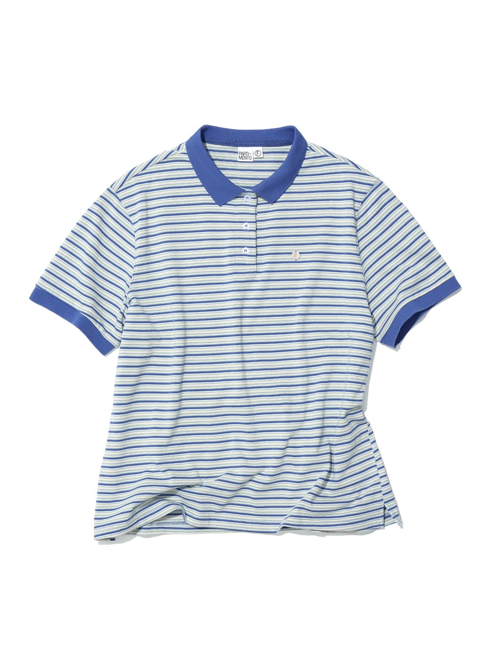 STRIPE SHORT SLEEVE POLO TEE_PASTEL BLUE
