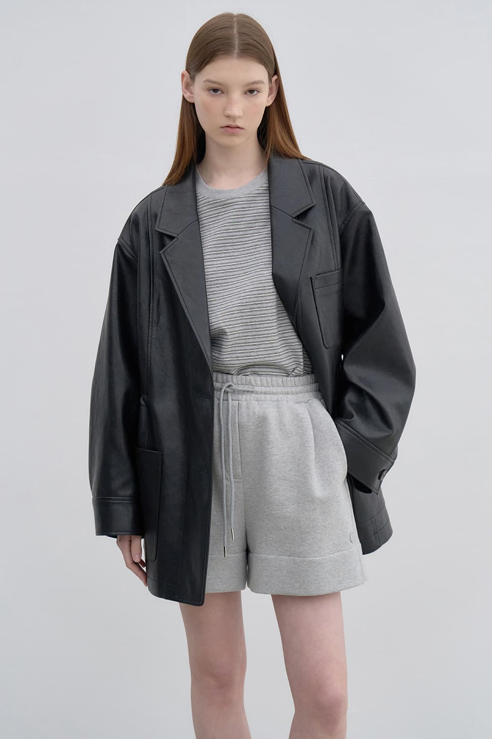 Leather work jacket Black [N6SLJ02]