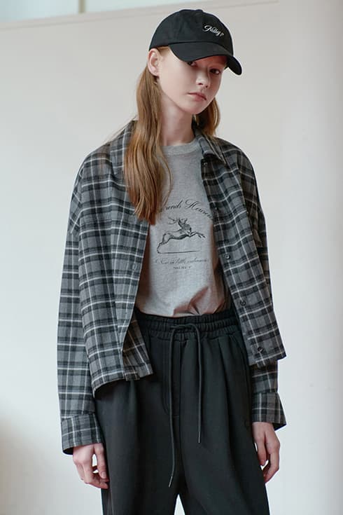 25FN check crop shirts jacket [GY/CH]