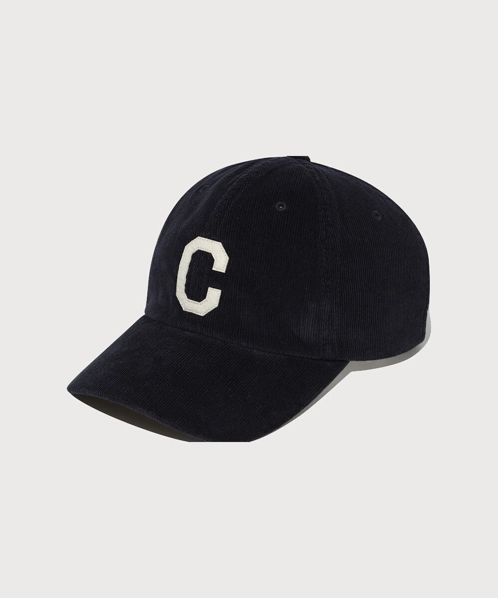 C로고 아플리케 코듀로이 볼캡 Navy