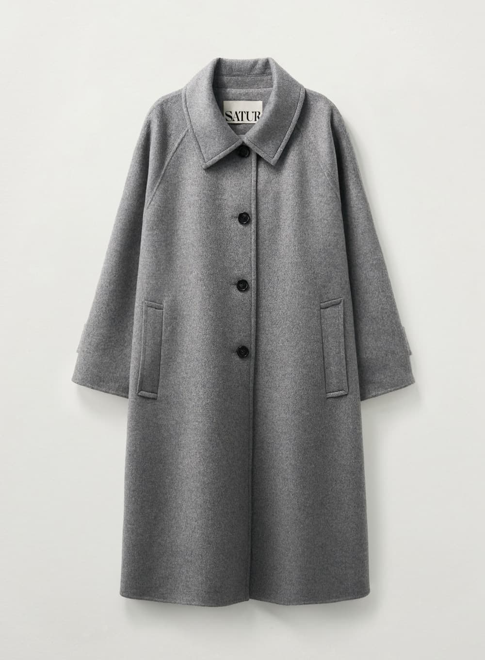 (W) A-Line Wool Blend Single Coat - Gray
