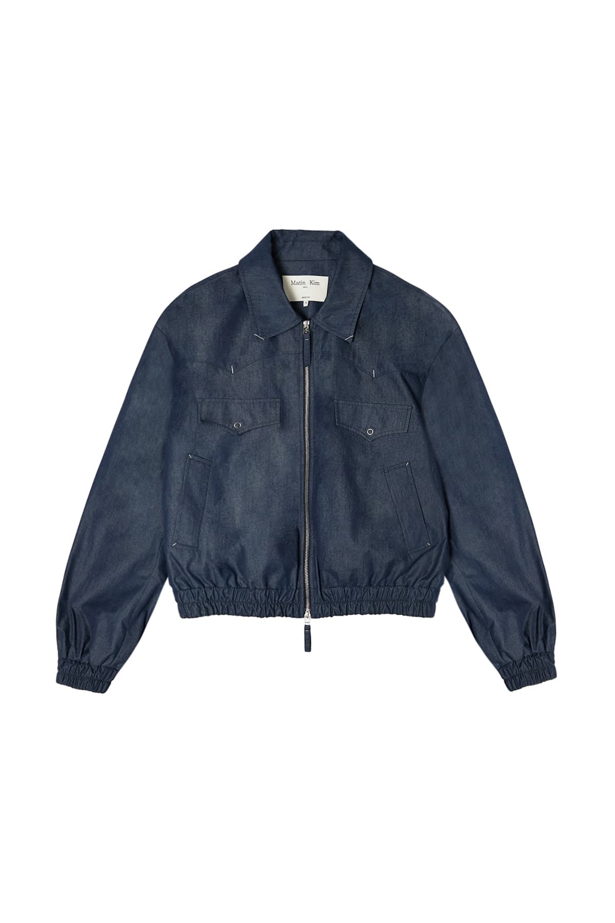 WESTERN DETAIL DENIM LIKE BLOUSON IN NAVY