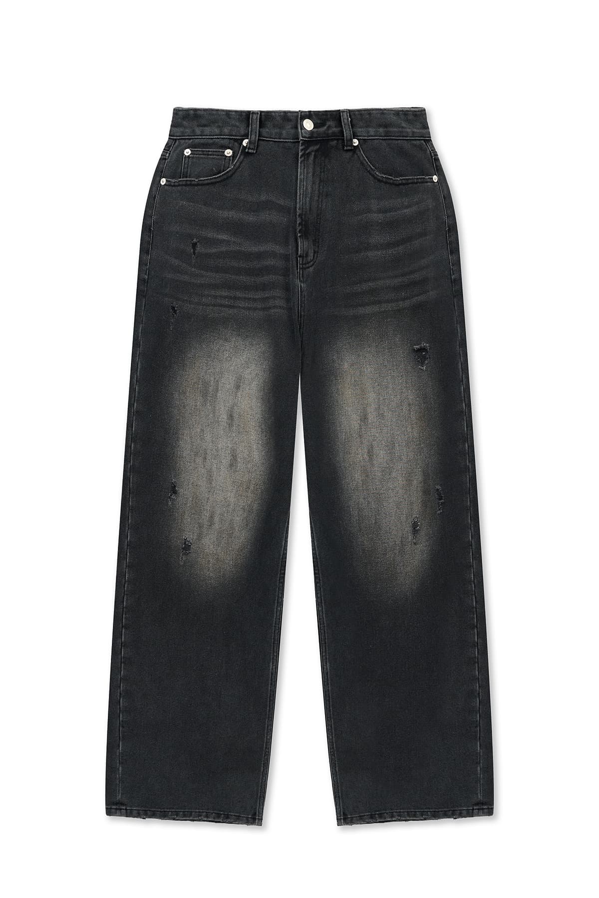 VINTAGE DIRTY WASHED DENIM PANTS IN BLACK