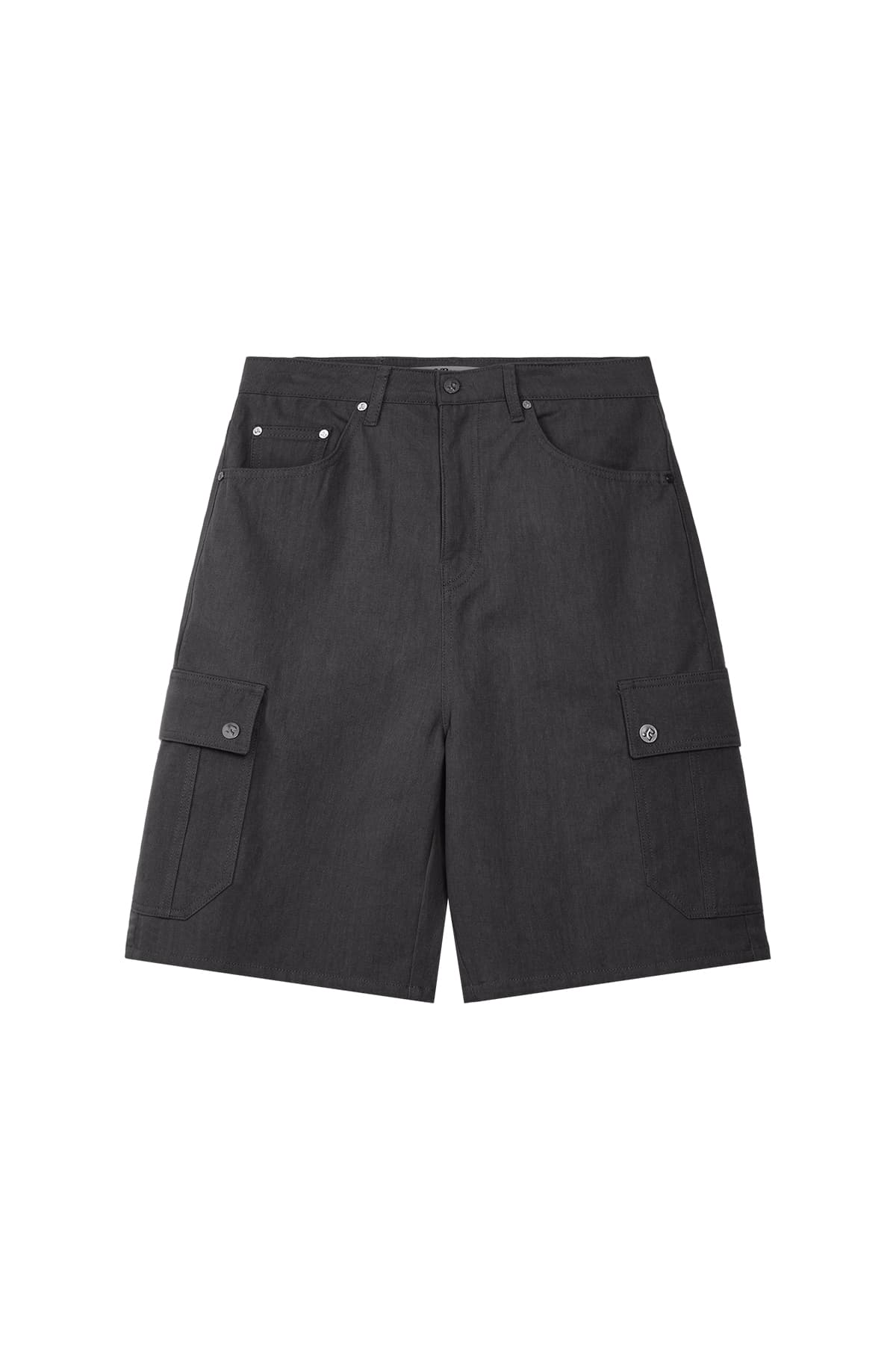 LOGO COTTON CARGO SHORTS - CHARCOAL