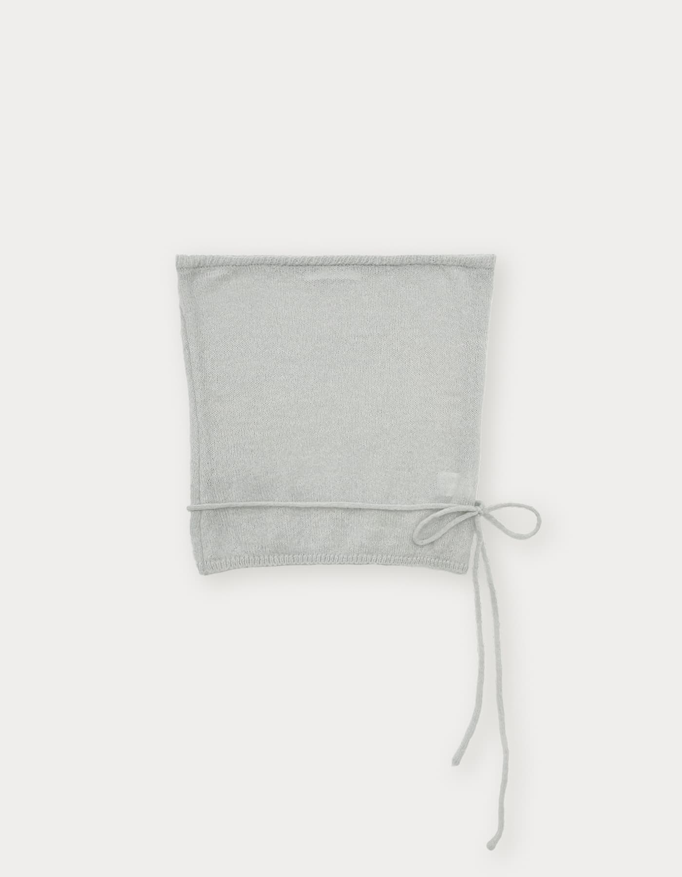 See-Through Knit Bustier Top - Light Grey