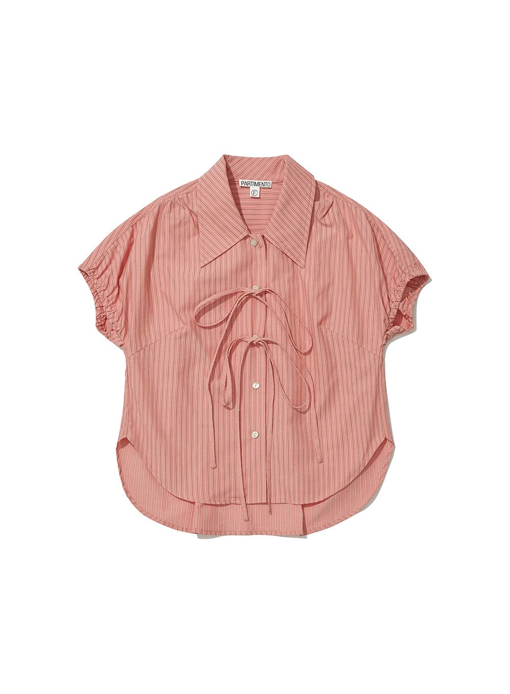 RIBBON STRAP PUFF BLOUSE_CORAL ORANGE
