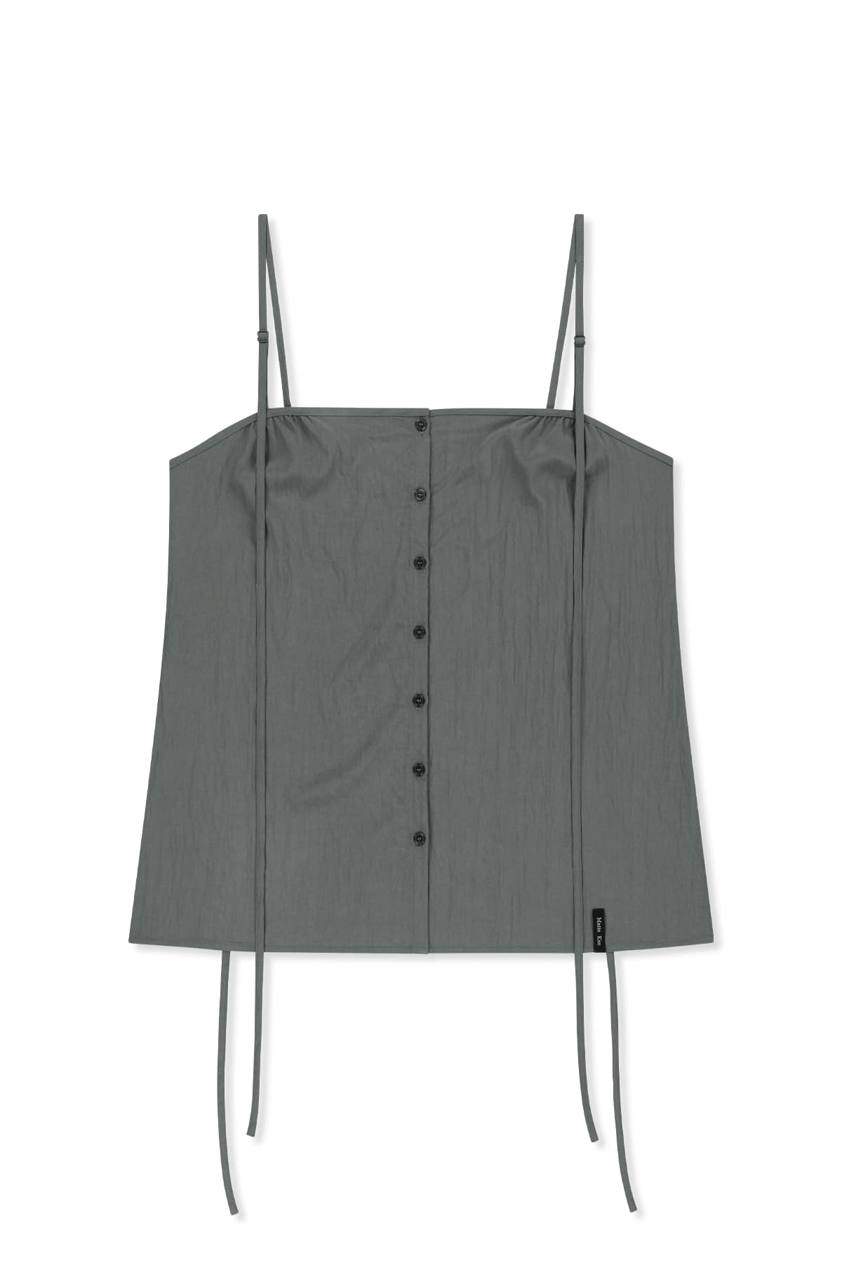 BUTTON SLEEVELESS BLOUSE IN GREY