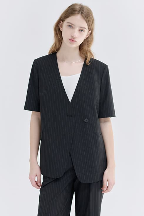 25N summer half sleeve jacket [BK/ST]