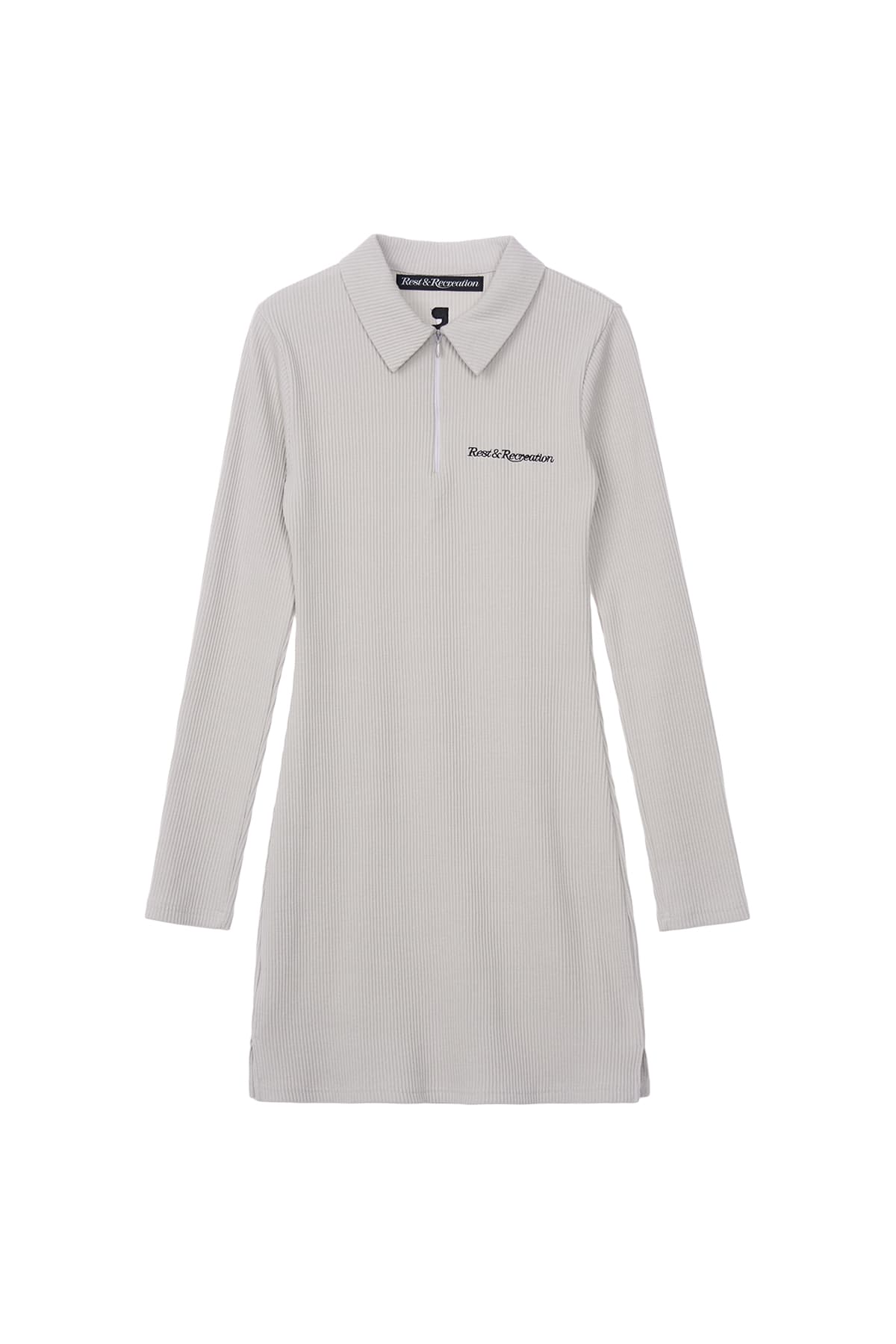 RR HALF ZIP-UP DRESS - LIGHT GREY