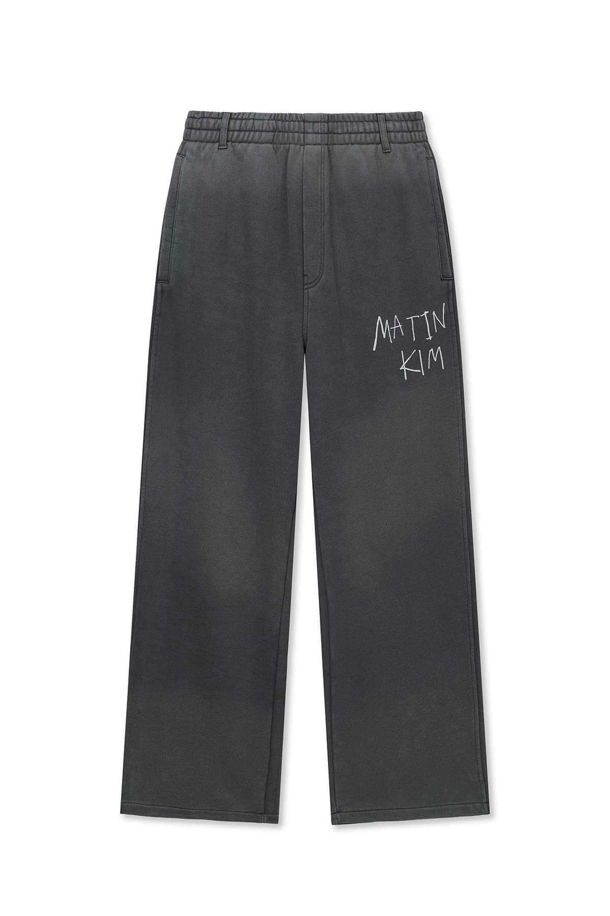 VINTAGE WASHED LOGO SWEATPANTS IN CHARCOAL