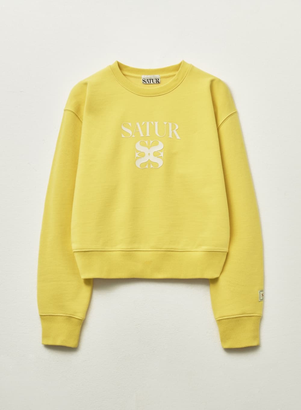 (W) Apero Volume Sleeve Crop Sweatshirt - Yellow