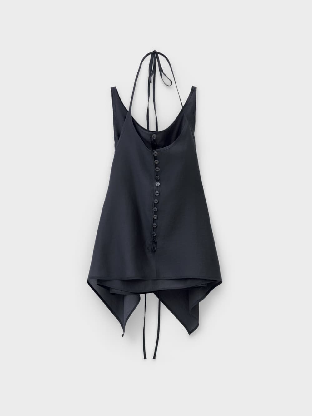 See-Through Button Loop Top_Charcoal