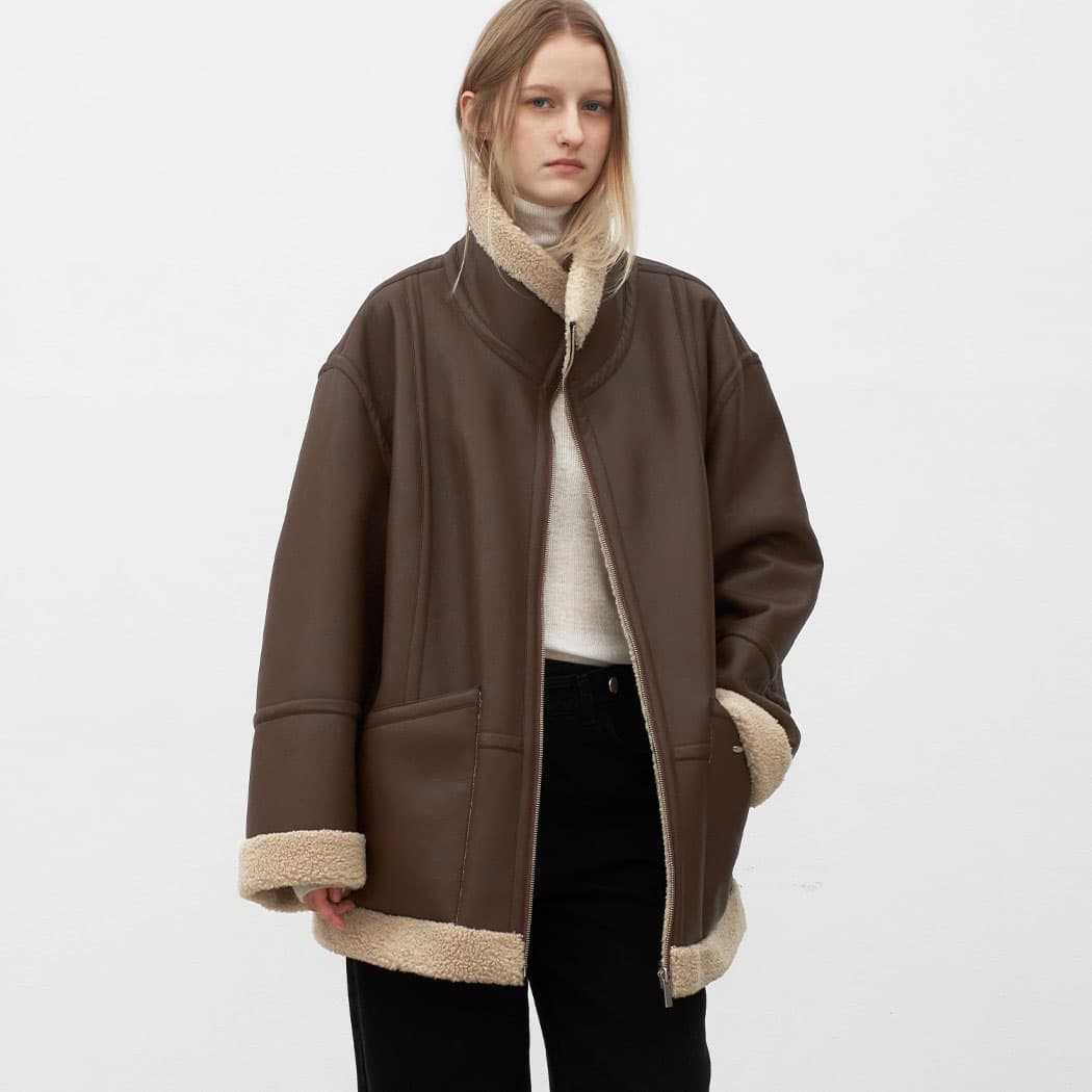 (JP-593)HIGHNECK REVERSIBLE MUSTANG HALF JUMPER