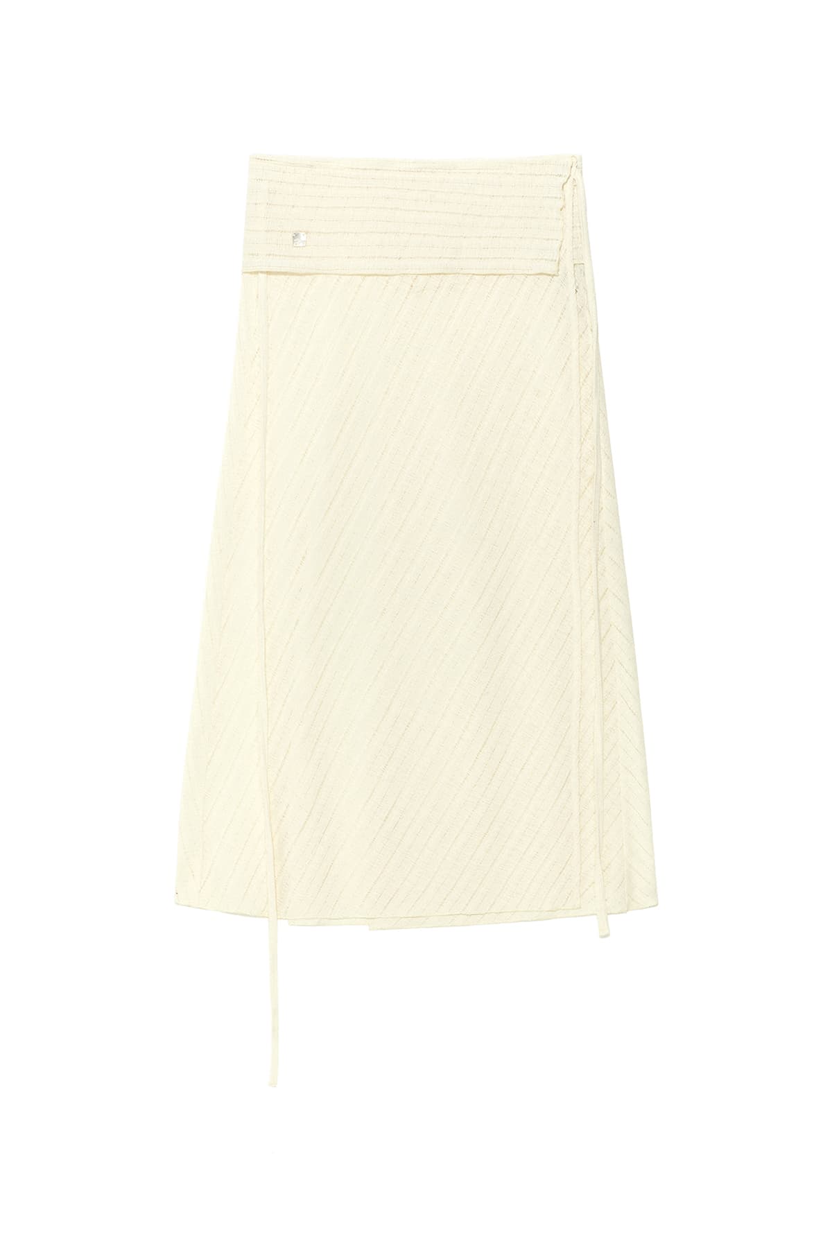 FOLDOVER LAYERED MAXI WRAP SKIRT IN IVORY