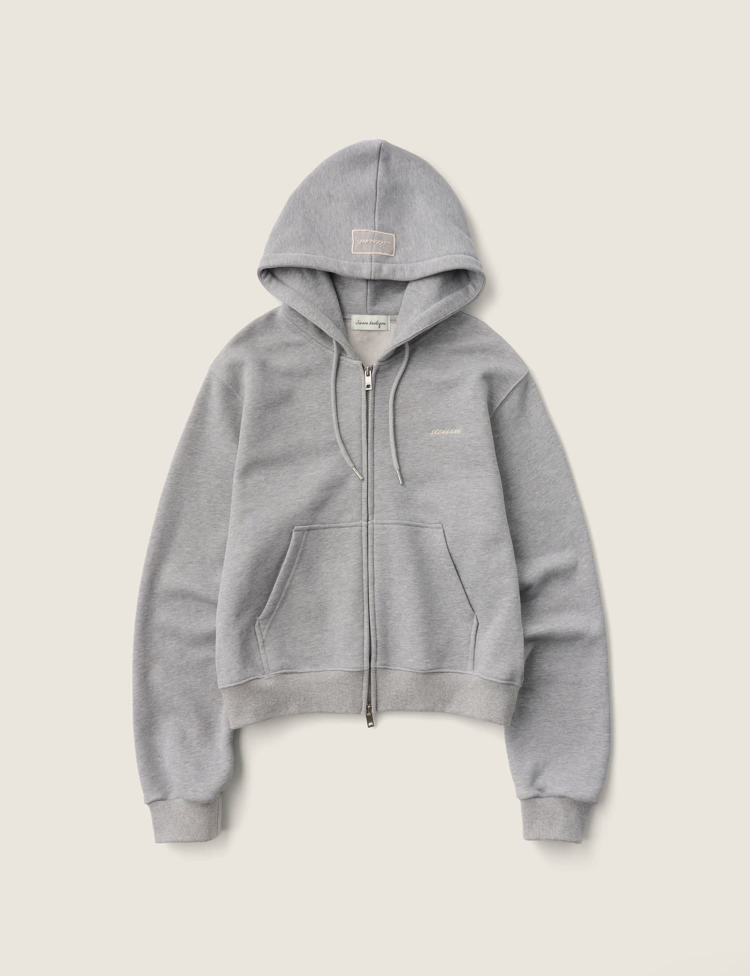 Classic Zip-up Hoodie (Melange Gray)